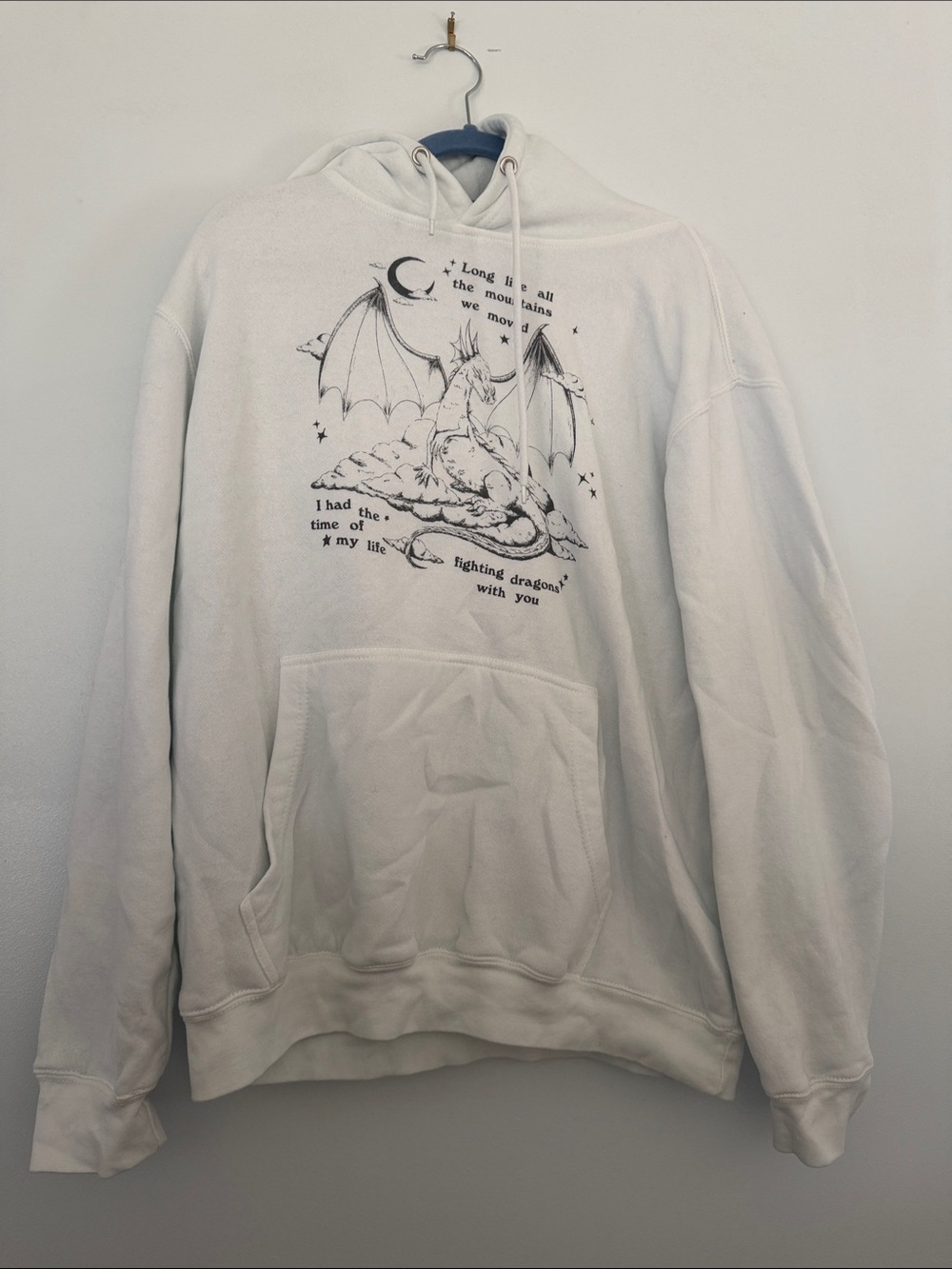 Taylor Swift White Hoodie with Dragon Graphic